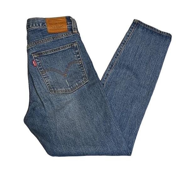 Levi Premium Wedgie Straight High Rise Button Fly. Blue Size 26 #789 - Picture 9 of 13